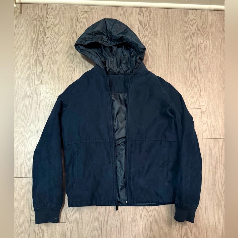 PERRY ELIS VINTAGE FAUX SUEDE BOMBER